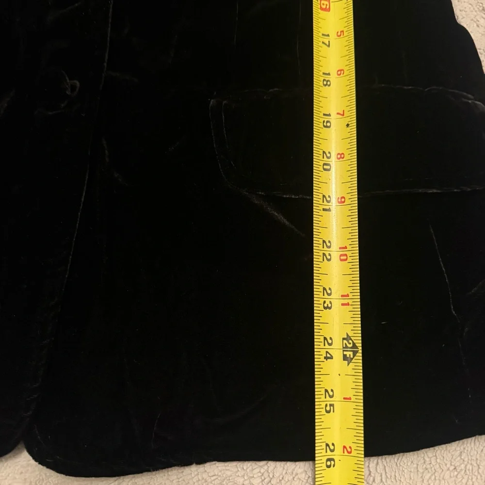 Tape‎ Measure Black Velvet Blazer Jacket Womens Size 10 3 Button Tailored